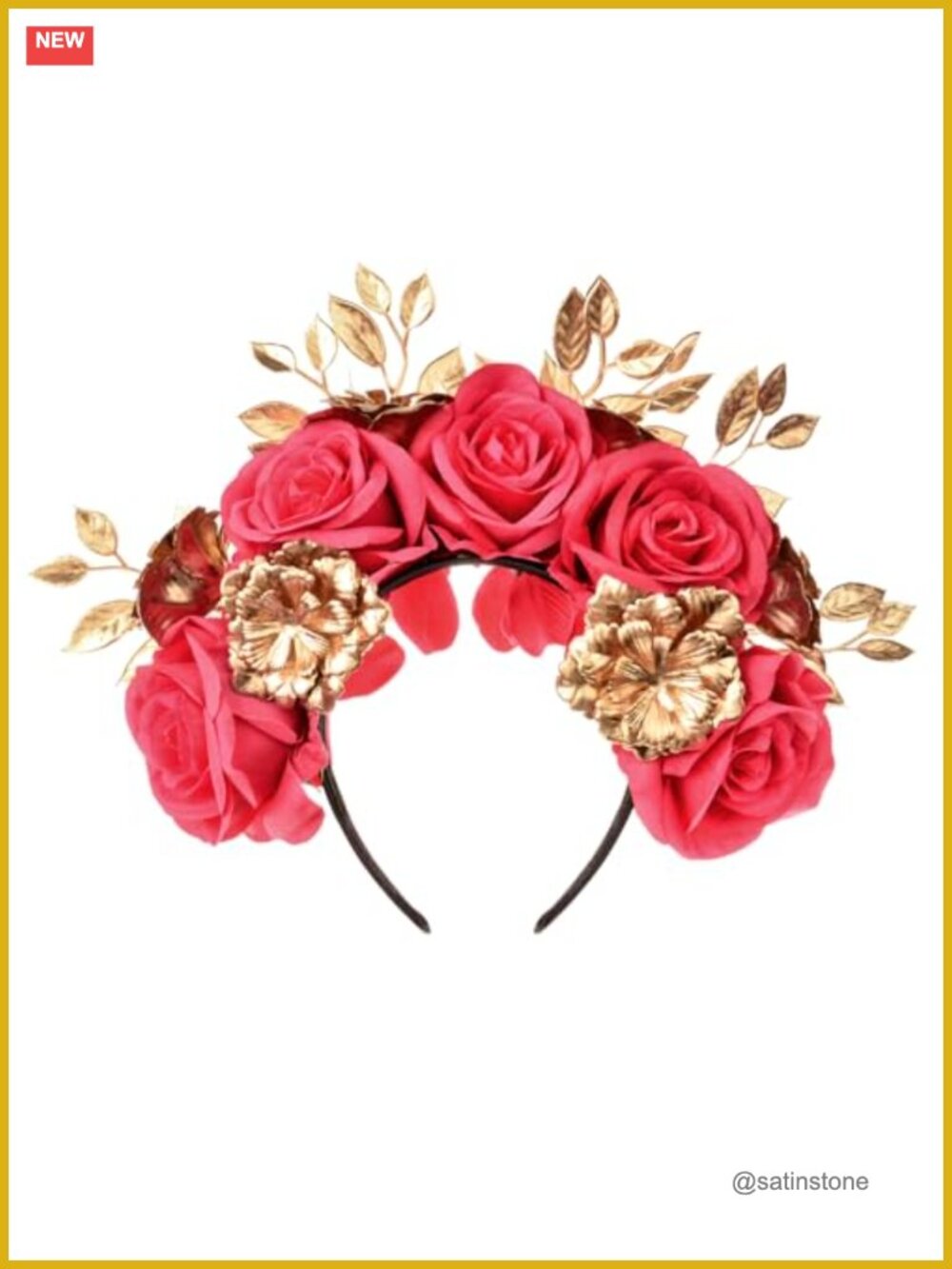 Handmade La Catrina Flower Headband Day of the Dead Costume Headpiece